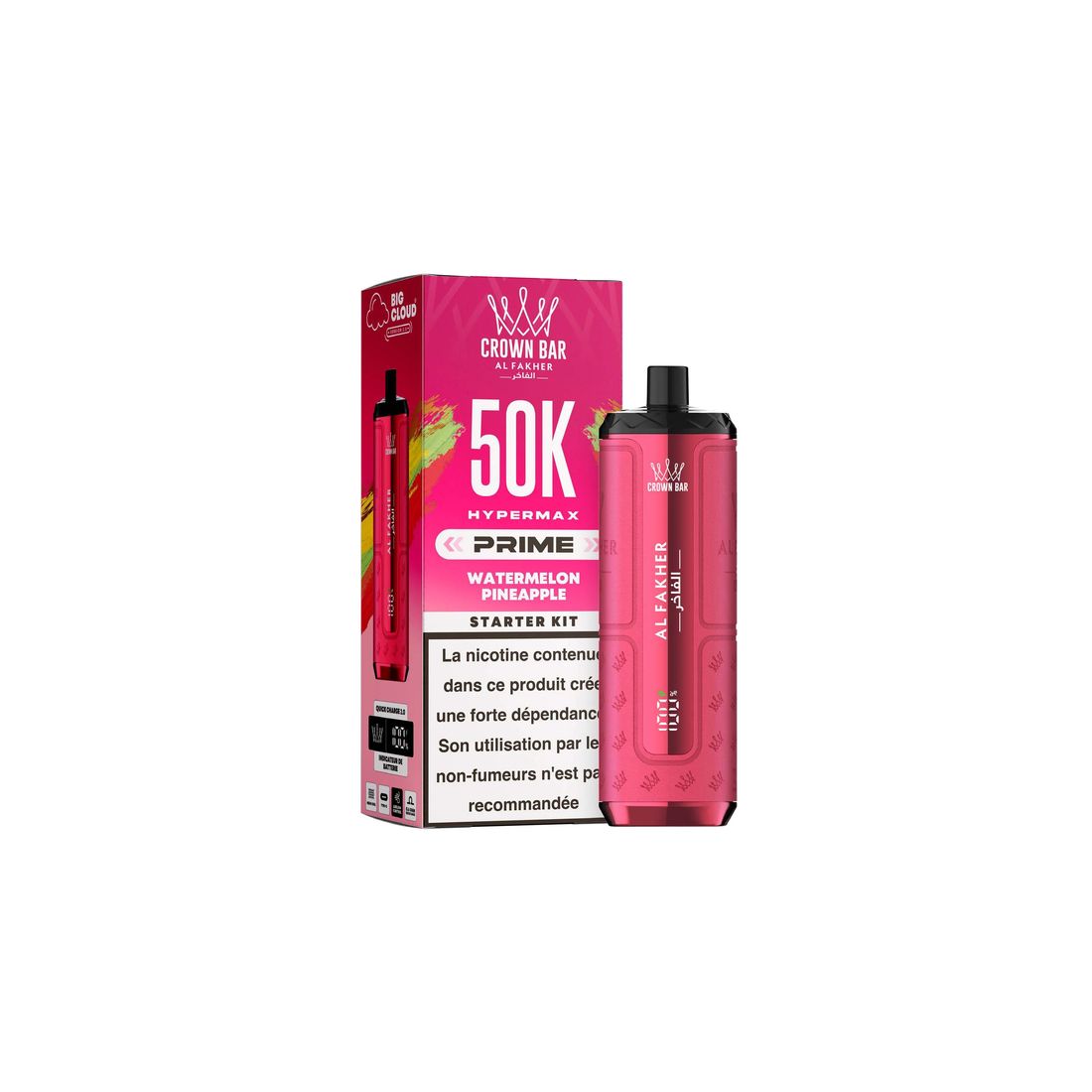 Puff Al Fakher Crown Bar Hypermax Prime 50K