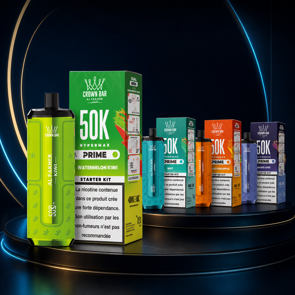 Puff Al Fakher Crown Bar Hypermax Prime 50K