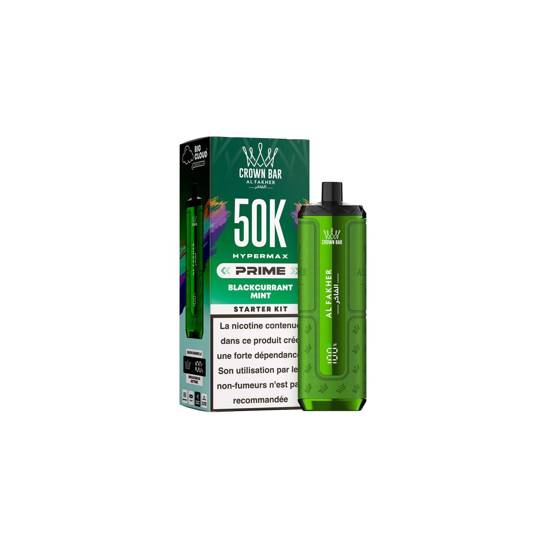 Puff Al Fakher Crown Bar Hypermax Prime 50K