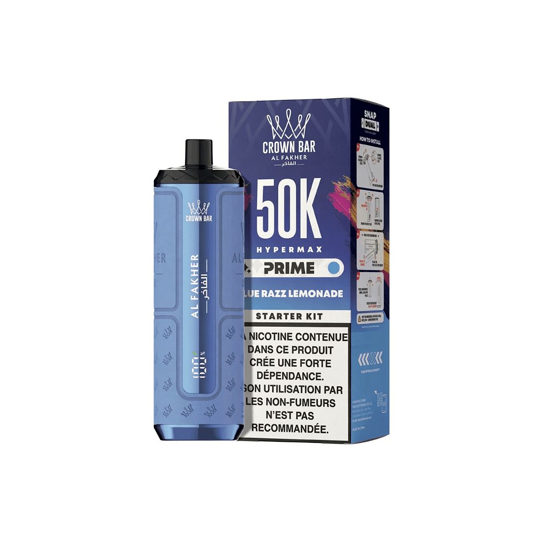 Puff Al Fakher Crown Bar Hypermax Prime 50K