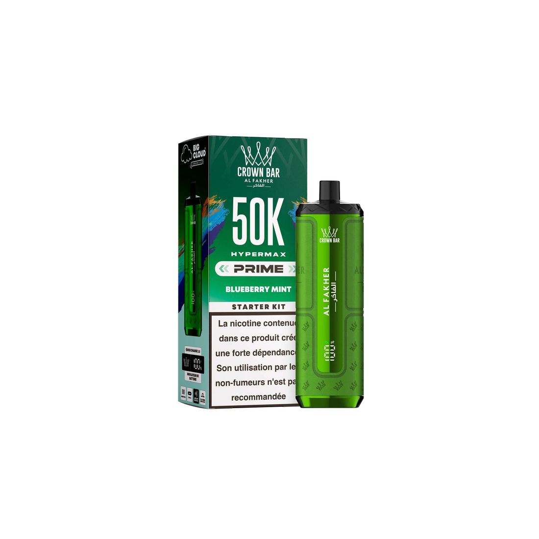 Puff Al Fakher Crown Bar Hypermax Prime 50K