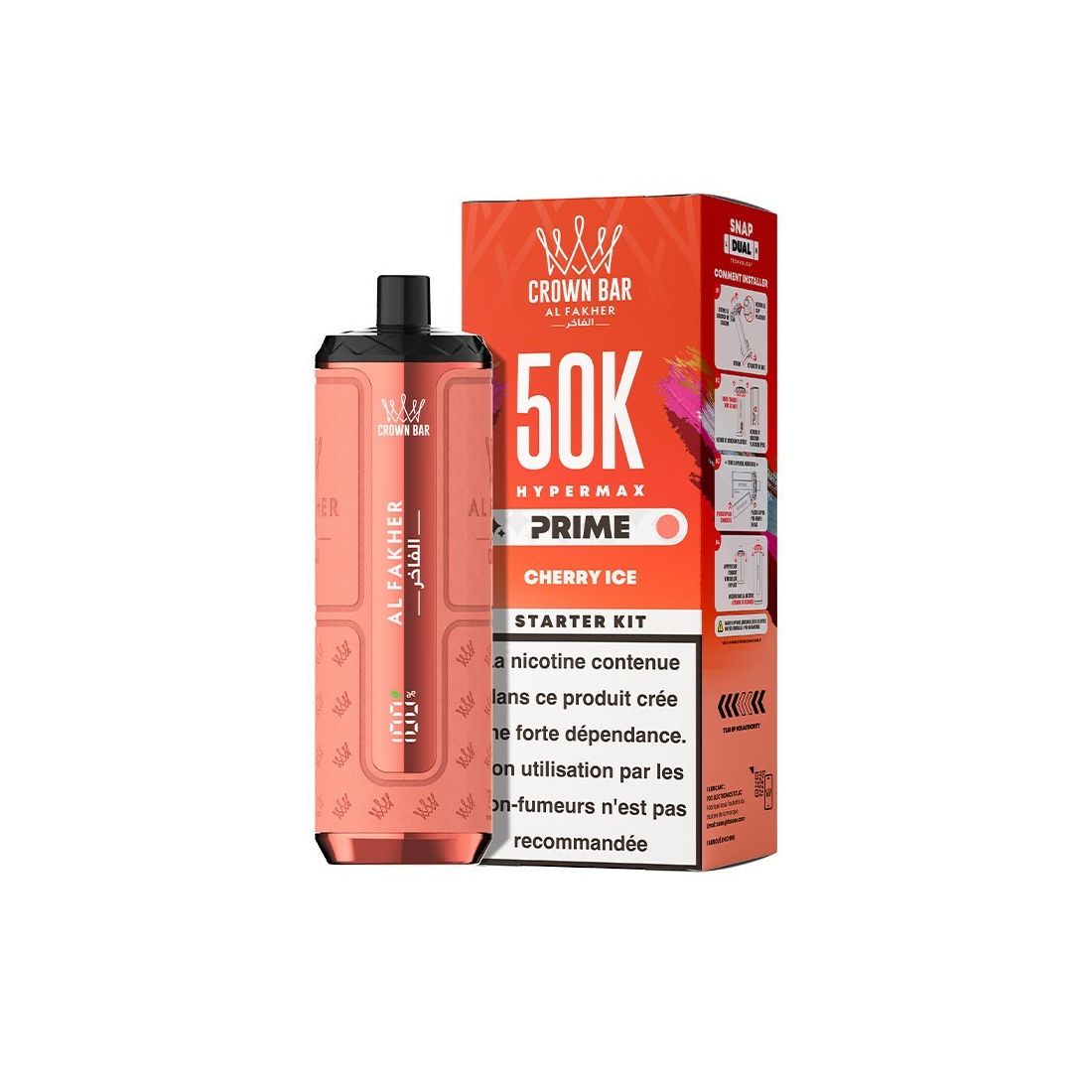 Puff Al Fakher Crown Bar Hypermax Prime 50K