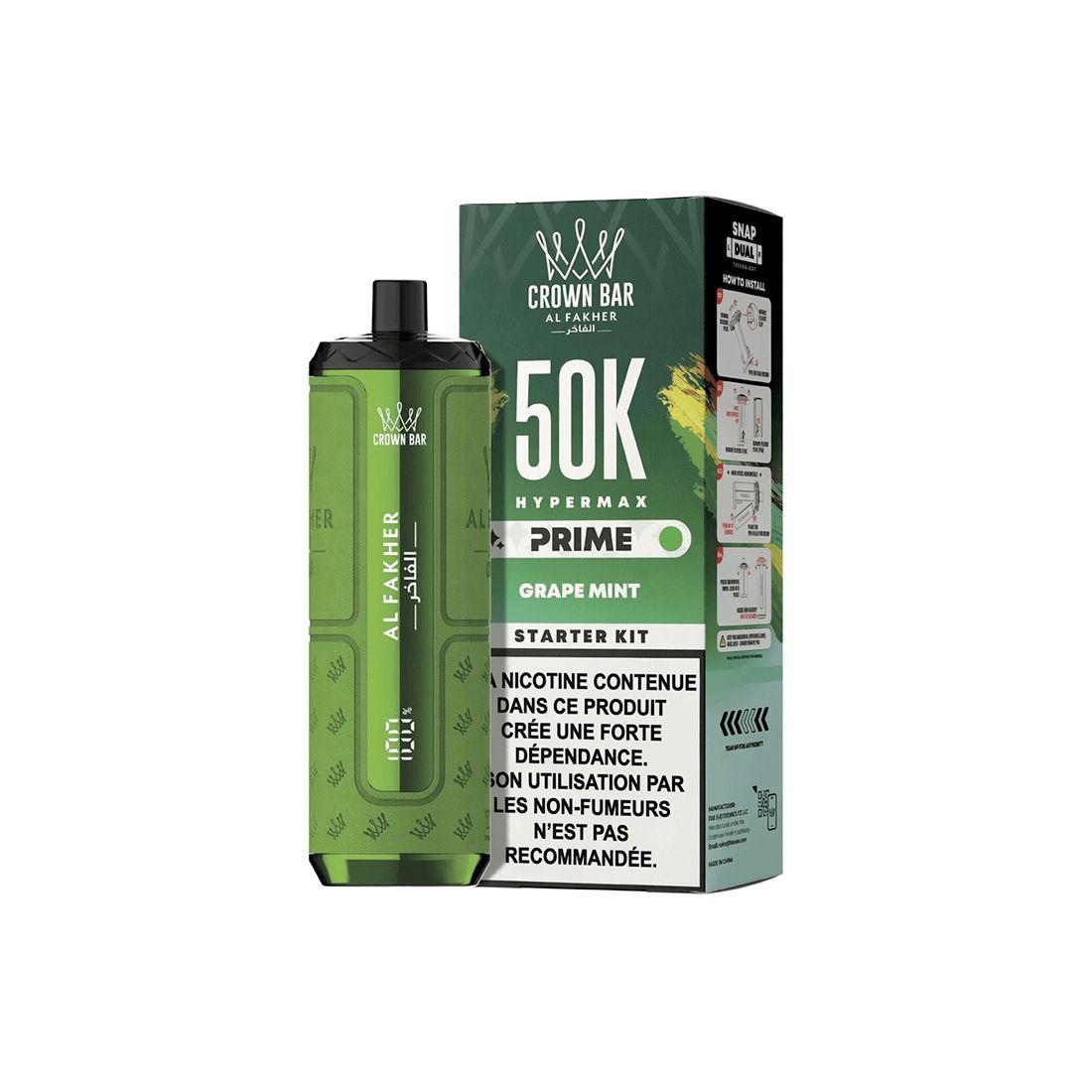 Puff Al Fakher Crown Bar Hypermax Prime 50K