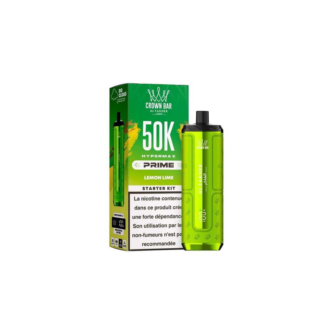 Puff Al Fakher Crown Bar Hypermax Prime 50K