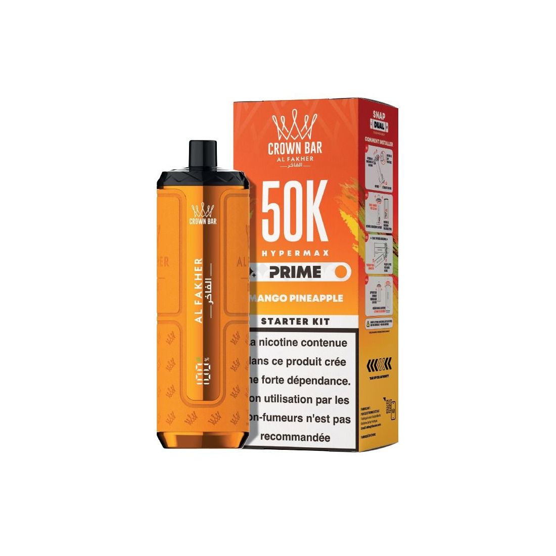 Puff Al Fakher Crown Bar Hypermax Prime 50K
