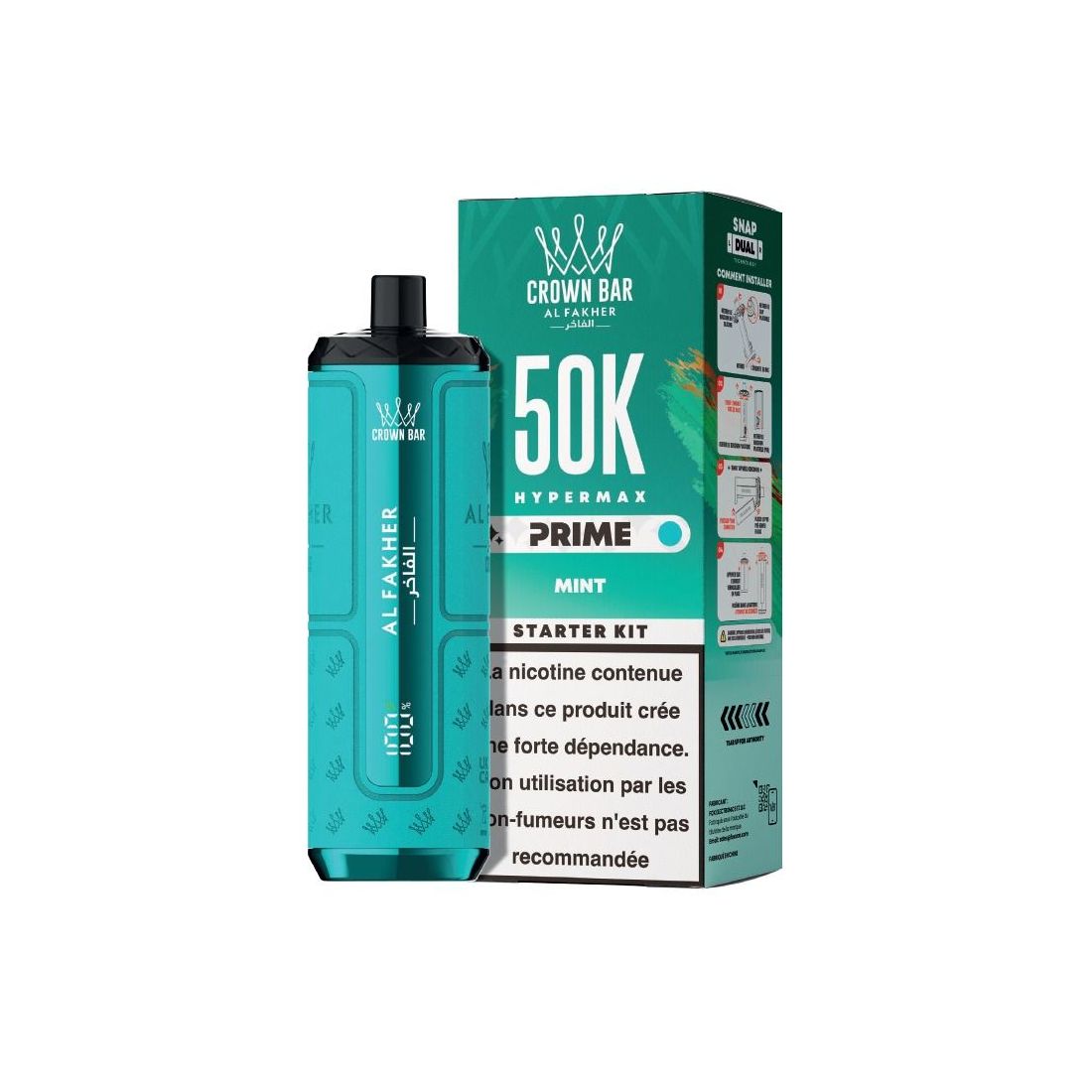 Puff Al Fakher Crown Bar Hypermax Prime 50K