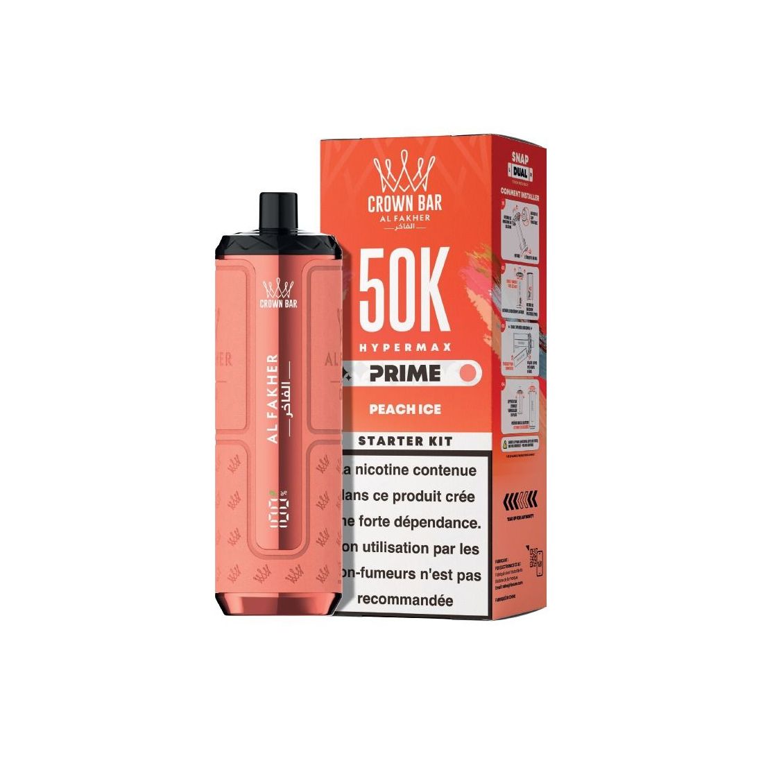 Puff Al Fakher Crown Bar Hypermax Prime 50K