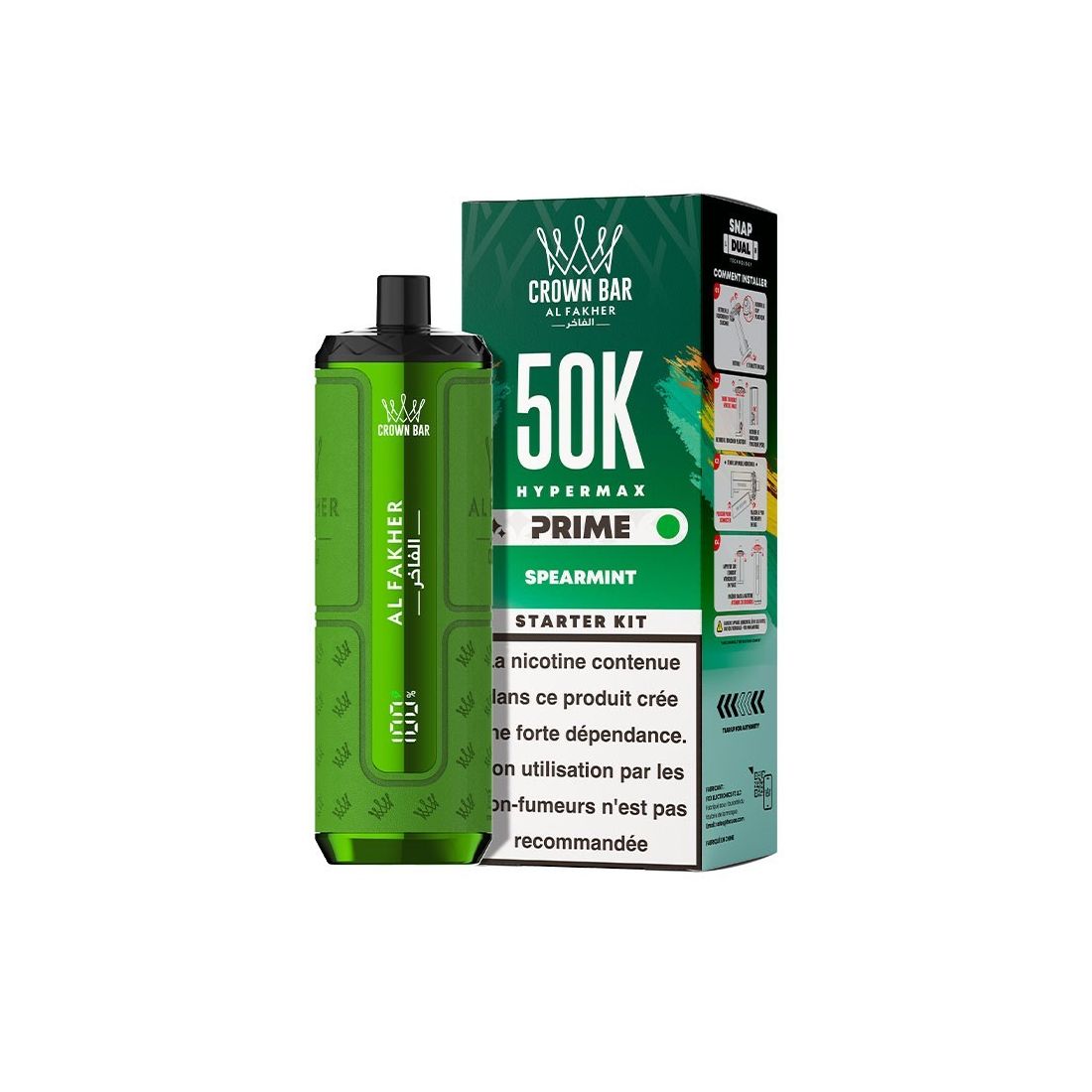 Puff Al Fakher Crown Bar Hypermax Prime 50K