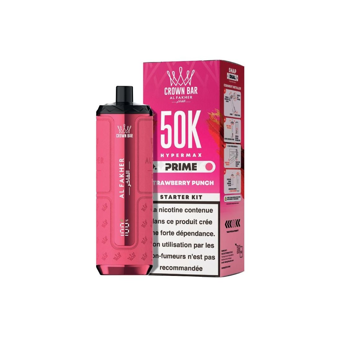 Puff Al Fakher Crown Bar Hypermax Prime 50K