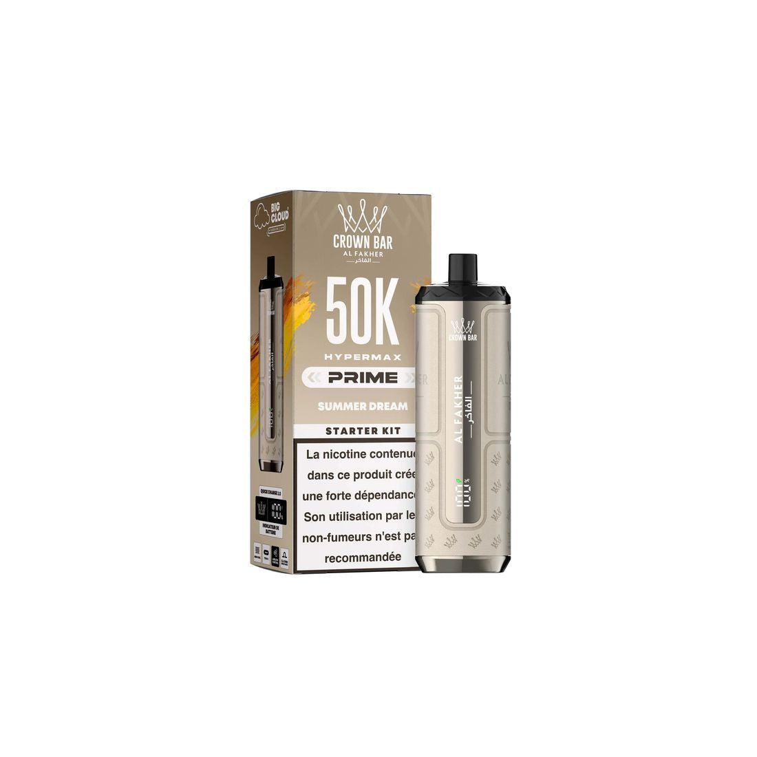 Puff Al Fakher Crown Bar Hypermax Prime 50K