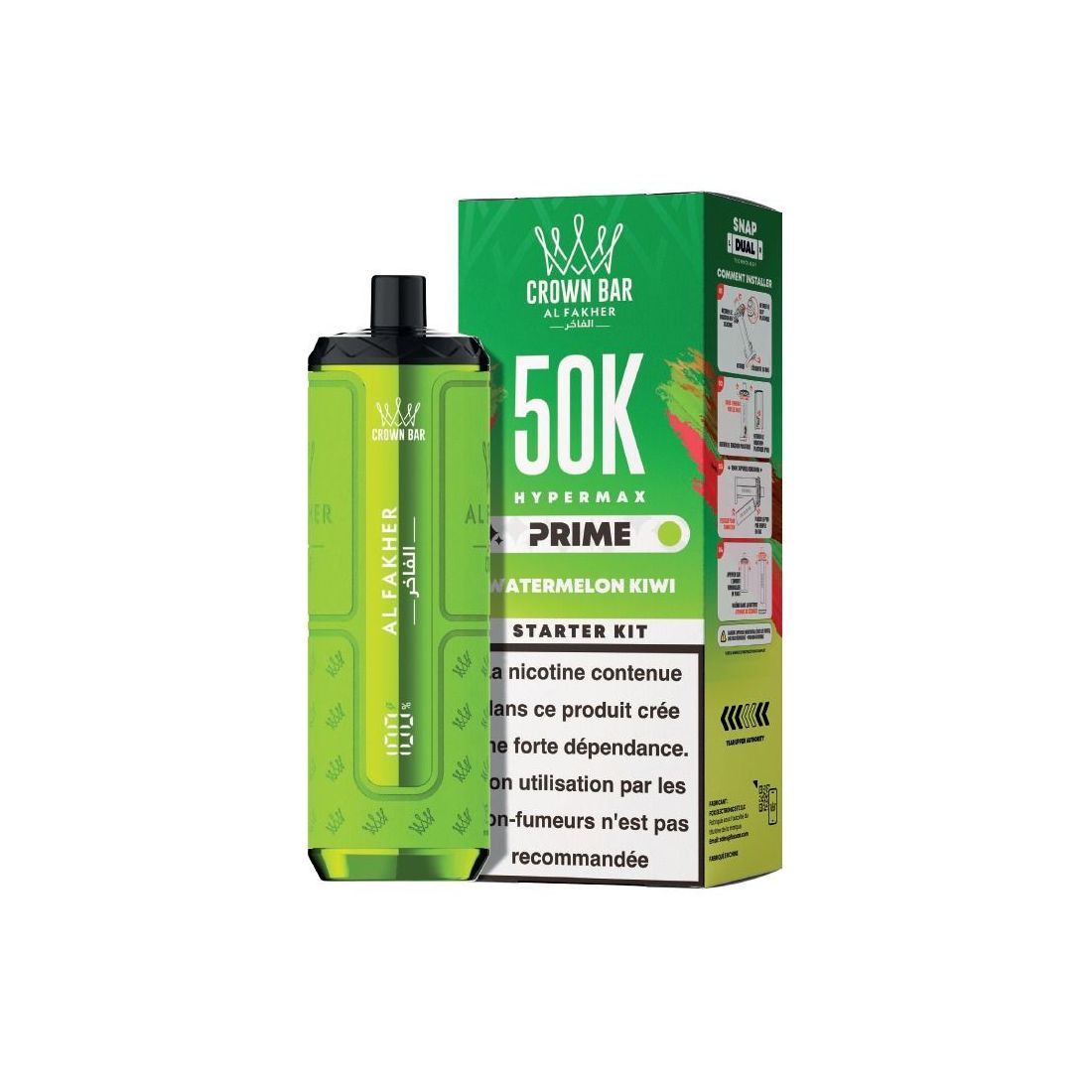 Puff Al Fakher Crown Bar Hypermax Prime 50K