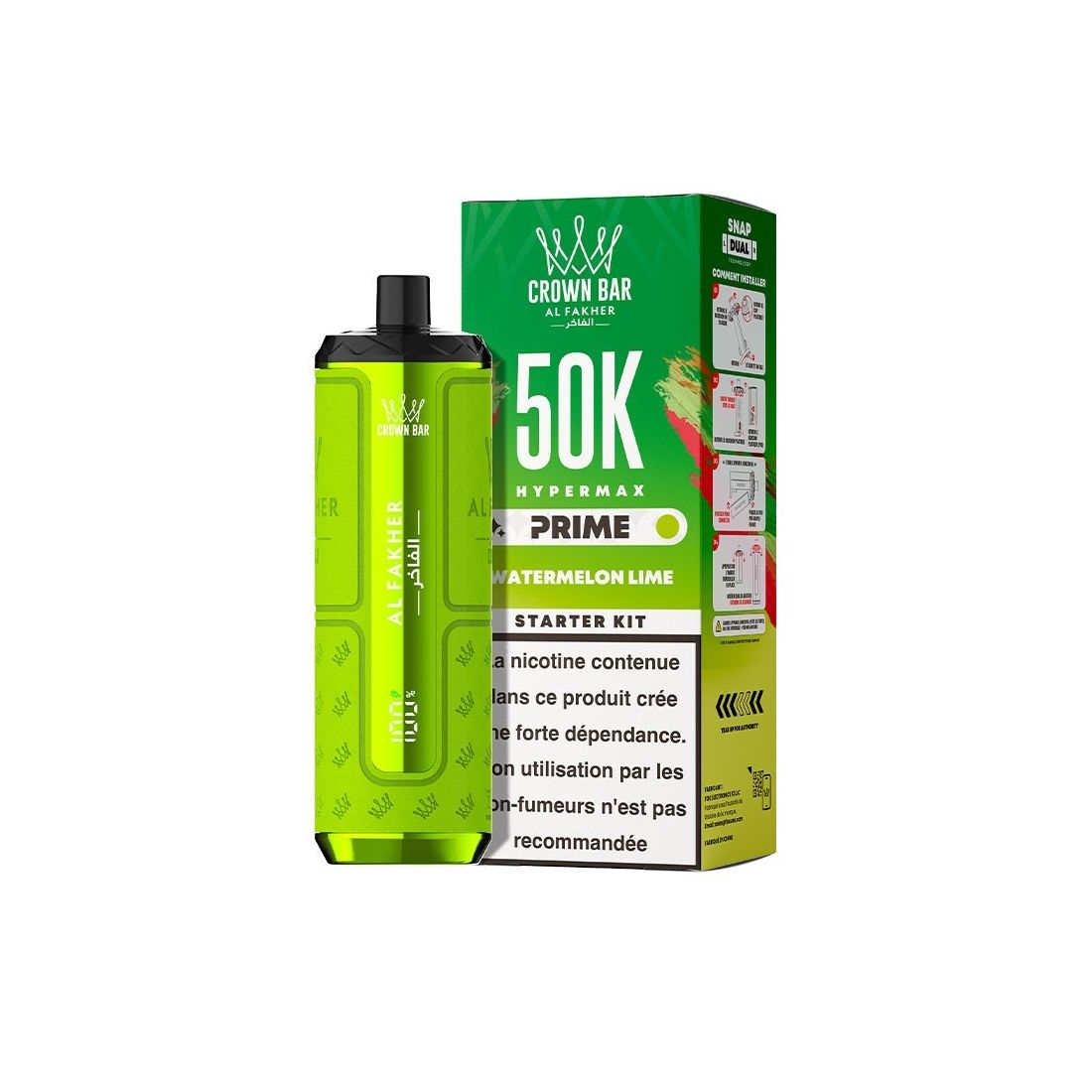 Puff Al Fakher Crown Bar Hypermax Prime 50K